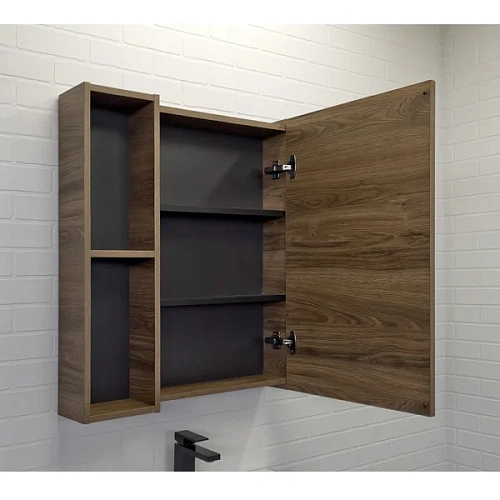 Зеркальный шкаф Comforty Соло-70 00-00011589 дуб темно-коричневый Зеркальный шкаф Comforty Соло-70 00-00011589 дуб темно-коричневый