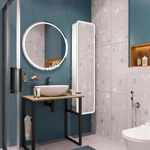 Комплект мебели DIWO Элиста 80 светлое дерево, с раковиной Moduo 55 Leaf 555050 Комплект мебели DIWO Элиста 80 светлое дерево, с раковиной Moduo 55 Leaf 555050