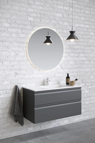 Тумба с раковиной Aquatek ВЕГА 100см AQ77100-MG серый матовый, подвесная Тумба с раковиной Aquatek ВЕГА 100см AQ77100-MG серый матовый, подвесная