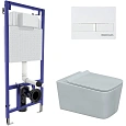 Комплект унитаза BERGES FLOE с инсталляцией NOVUM525, кнопкой L1 белой, сиденье дюропласт FLOE Slim 043284 Комплект унитаза BERGES FLOE с инсталляцией NOVUM525, кнопкой L1 белой, сиденье дюропласт FLOE Slim 043284