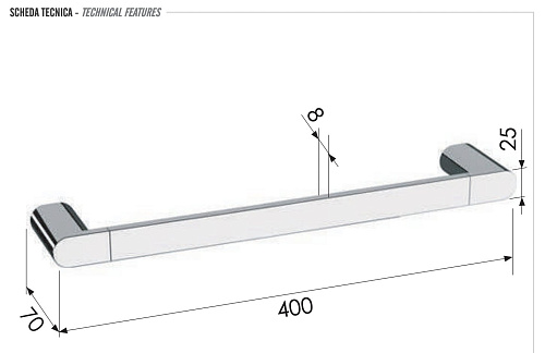 Полотенцедержатель Remer Lounge LN40CR 40 см Полотенцедержатель Remer Lounge LN40CR 40 см