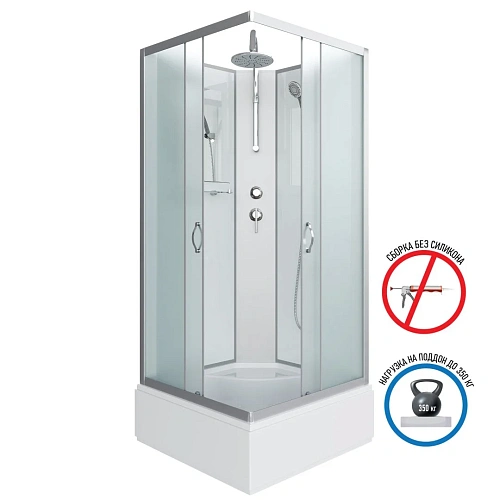 Душевая кабина Niagara Classic NG-1108-14BKT (900х900х2100) средний поддон (26см) стекло матовое с полкой 11081424BKT Душевая кабина Niagara Classic NG-1108-14BKT (900х900х2100) средний поддон (26см) стекло матовое с полкой 11081424BKT