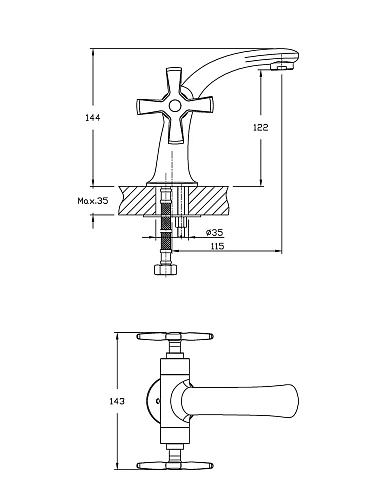 Смеситель для раковины Orange Kristi M33-021cr Смеситель для раковины Orange Kristi M33-021cr