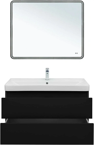 Тумба под раковину Aquanet Вега 2.0 100 черный 00337951 подвесная Тумба под раковину Aquanet Вега 2.0 100 черный 00337951 подвесная