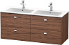 Картинка анонса товара «тумба под раковину duravit brioso br410601021 подвесная 129 см каштан»