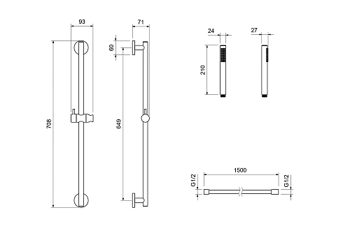 Душевой гарнитур Aquatek Европа AQ2012BG золото шлифованное Душевой гарнитур Aquatek Европа AQ2012BG золото шлифованное