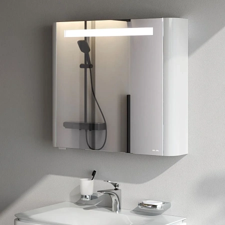 Зеркальный шкаф AM.PM Sensation M30MCL0801WG левый, 80 см, с подсветкой, белый Зеркальный шкаф AM.PM Sensation M30MCL0801WG левый, 80 см, с подсветкой, белый