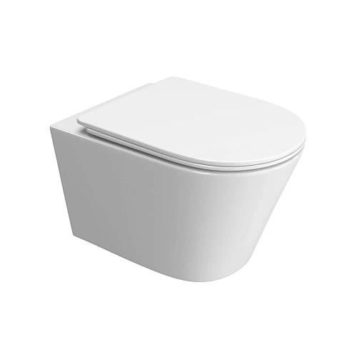 Унитаз подвесной BelBagno TRE-TOR BB5180CH-TOR/SC безободковый c сиденьем Унитаз подвесной BelBagno TRE-TOR BB5180CH-TOR/SC безободковый c сиденьем