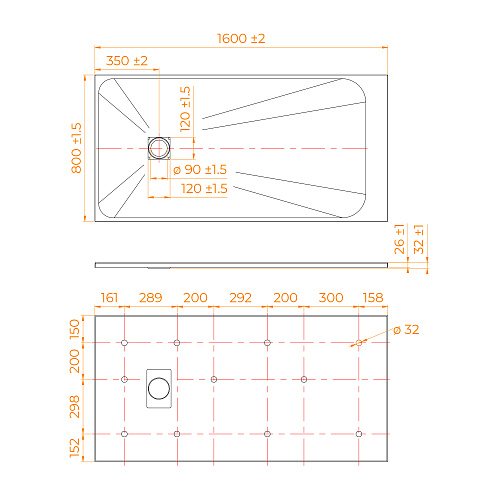 Душевой поддон RGW TSS-W 800x1600 мм 553502816-01 прямоугольный Душевой поддон RGW TSS-W 800x1600 мм 553502816-01 прямоугольный