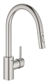 Смеситель для кухни GROHE Concetto, высокий излив, суперсталь (31483DC2) Смеситель для кухни GROHE Concetto, высокий излив, суперсталь (31483DC2)