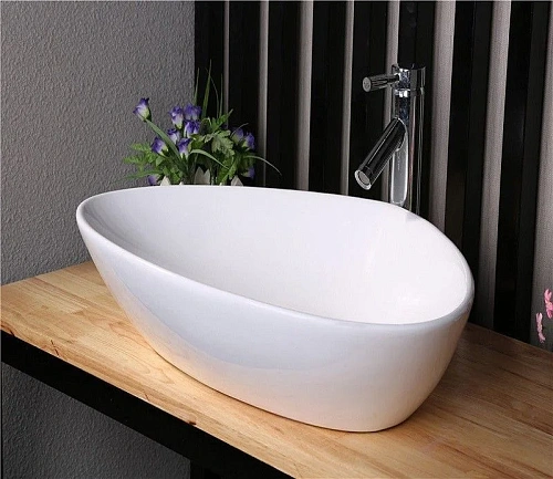 Раковина CeramaLux 9062 накладная, белый Раковина CeramaLux 9062 накладная, белый