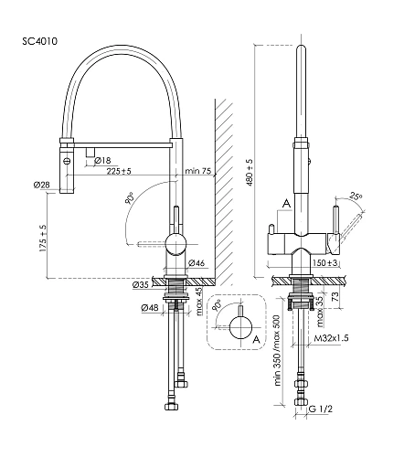 Смеситель для кухни SANCOS Imola SC4010BGbh с возможностью подключения фильтра, брашированное золото с черным изливом Смеситель для кухни SANCOS Imola SC4010BGbh с возможностью подключения фильтра, брашированное золото с черным изливом