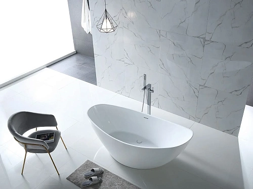 Ванна отдельностоящая ABBER AB9233 184x79 универсальная, белая акриловая Ванна отдельностоящая ABBER AB9233 184x79 универсальная, белая акриловая