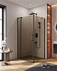 Душевой уголок CEZARES SLIDER-AH-1-100-100/110-BR-NERO 100-110x100см стекло тонированное (бронза), профиль черный