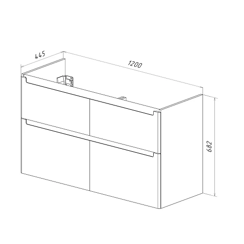 Тумба под раковину Lemark BUNO 125 см подвесная/напольная, серый/белый LM04B125T Тумба под раковину Lemark BUNO 125 см подвесная/напольная, серый/белый LM04B125T