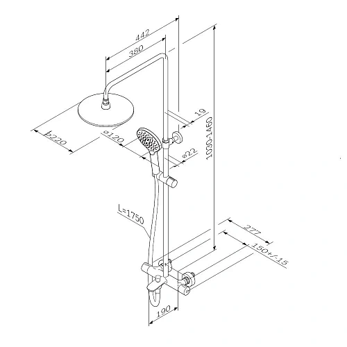 Душевая система AM.PM Like F0780522 с термостатом, верхний душ d 220 мм Душевая система AM.PM Like F0780522 с термостатом, верхний душ d 220 мм