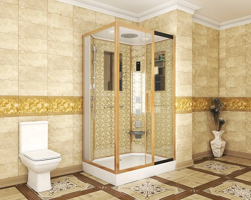 Душевая кабина Niagara Luxe NG-7711GR (900x1200х2150) низкий поддон стенки золото Душевая кабина Niagara Luxe NG-7711GR (900x1200х2150) низкий поддон стенки золото