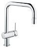 Картинка анонса товара «смеситель для кухни grohe minta с выдвижным u-изливом/лейкой, хром (32322000)»