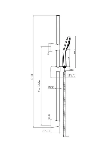 Душевой гарнитур Cersanit NENO (A63696) 3 режима шланг 200 PVC черный 63696 Душевой гарнитур Cersanit NENO (A63696) 3 режима шланг 200 PVC черный 63696