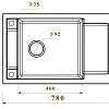 Кухонная мойка Granula 7805, АЛЮМИНИУМ, кварц 780х500 Кухонная мойка Granula 7805, АЛЮМИНИУМ, кварц 780х500