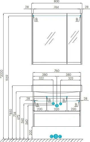 Тумба под раковину Aquaton Нортон 80 белая 1A248901NT010 Тумба под раковину Aquaton Нортон 80 белая 1A248901NT010