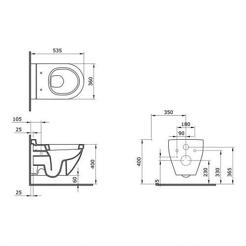 Унитаз подвесной Nord 133T20301 (535x385x360) серый матовый с толстой крышкой 133T20301-132T20301 Унитаз подвесной Nord 133T20301 (535x385x360) серый матовый с толстой крышкой 133T20301-132T20301