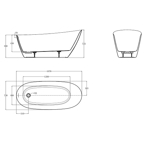 Ванна отдельностоящая AQUAme AQM3503GW белый Ванна отдельностоящая AQUAme AQM3503GW белый