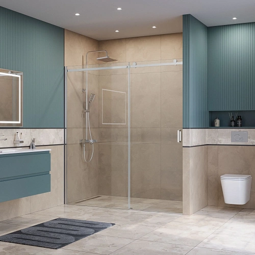 Душевая дверь BelBagno SOFT_CLOSE-2-BF-1-180-C-Cr 180 см, профиль хром, стекло прозрачное Душевая дверь BelBagno SOFT_CLOSE-2-BF-1-180-C-Cr 180 см, профиль хром, стекло прозрачное