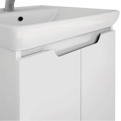 Тумба под раковину DREJA Q PLUS (D), 55 см, подвесная/напольная, 2 дверцы, с опорами, белый глянец 9 99.1008 Тумба под раковину DREJA Q PLUS (D), 55 см, подвесная/напольная, 2 дверцы, с опорами, белый глянец 9 99.1008