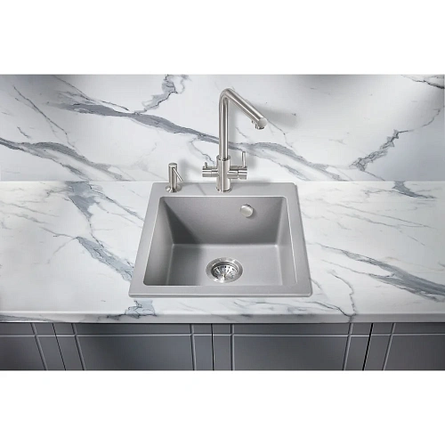 Кухонная мойка Milacio Murcia 46 Cuarzo (MC.77033), серый металлик Кухонная мойка Milacio Murcia 46 Cuarzo (MC.77033), серый металлик