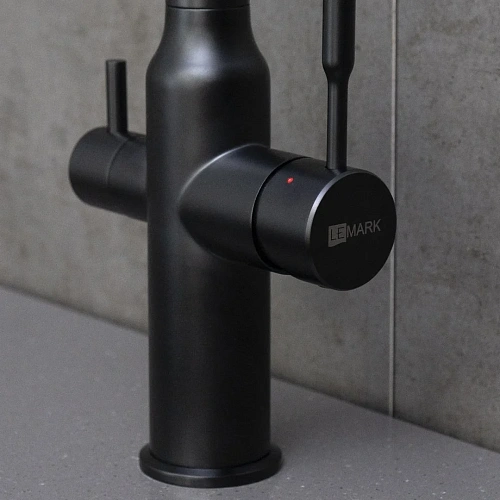 Смеситель для кухни Lemark Expert LM5083BL-Black c гибким изливом, с подключением к фильтру, черный/черный Смеситель для кухни Lemark Expert LM5083BL-Black c гибким изливом, с подключением к фильтру, черный/черный