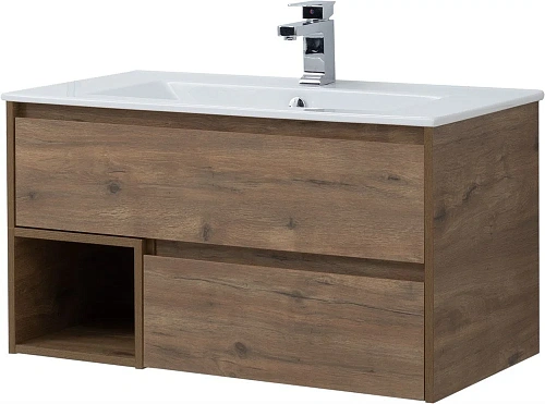 Комплект мебели STWORKI Карлстад 90 дуб рустикальный, в стиле лофт, под дерево, подвесная (гарнитур, 421759 Комплект мебели STWORKI Карлстад 90 дуб рустикальный, в стиле лофт, под дерево, подвесная (гарнитур, 421759