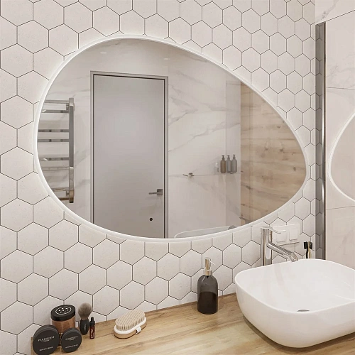 Зеркало STWORKI Скаген 120 с подсветкой, белое, инфракрасное управление, овальное, большое 551000 Зеркало STWORKI Скаген 120 с подсветкой, белое, инфракрасное управление, овальное, большое 551000