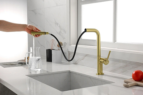 Смеситель для кухни Paulmark NEO светлое золото Ne214419-LG Смеситель для кухни Paulmark NEO светлое золото Ne214419-LG