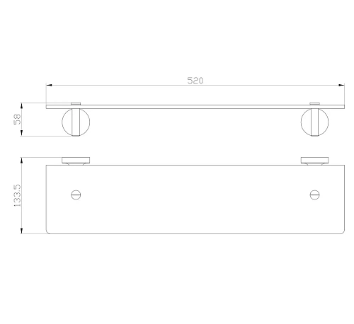 Полка Wonzon & Woghand стеклянная, хром (WW-6527) Полка Wonzon & Woghand стеклянная, хром (WW-6527)