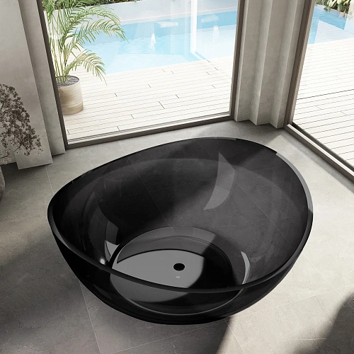 Ванна отдельностоящая ABBER Kristall AT9705Onyx прозрачная черная Ванна отдельностоящая ABBER Kristall AT9705Onyx прозрачная черная