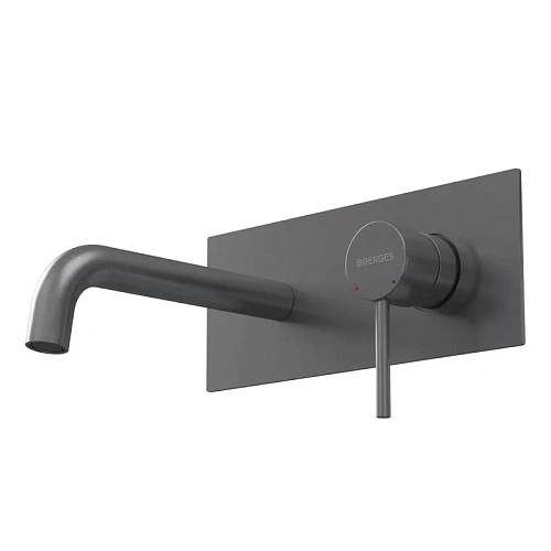 Смеситель для раковины BERGES VENTAS R скрытого монтажа, оружейная сталь 076015 Смеситель для раковины BERGES VENTAS R скрытого монтажа, оружейная сталь 076015
