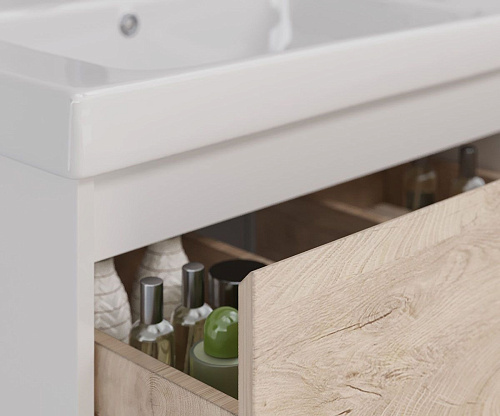 Тумба под раковину Lemark COMBI 100 см подвесная/напольная, дуб кантри/белый LM03C100T-dub Тумба под раковину Lemark COMBI 100 см подвесная/напольная, дуб кантри/белый LM03C100T-dub