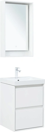 Тумба под раковину Aquanet Милан 50 белый глянец 00336366 подвесная Тумба под раковину Aquanet Милан 50 белый глянец 00336366 подвесная