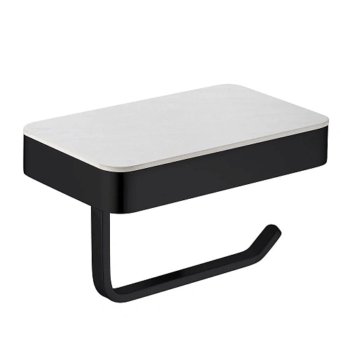 Держатель туалетной бумаги ABBER Westen AA1730B с полкой для телефона черный матовый Держатель туалетной бумаги ABBER Westen AA1730B с полкой для телефона черный матовый