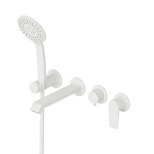 Смеситель для ванны CEZARES NAUTIC-VDM3-BIO встраиваемый с поворотным переключателем на 3 выхода, с ручным душем, белый матовый Смеситель для ванны CEZARES NAUTIC-VDM3-BIO встраиваемый с поворотным переключателем на 3 выхода, с ручным душем, белый матовый