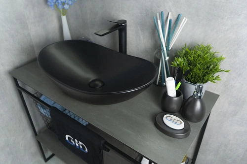 Раковина Gid Bm9811 53337 накладная черная матовая 61x37x15 Раковина Gid Bm9811 53337 накладная черная матовая 61x37x15