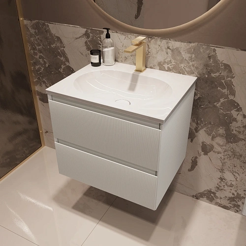 Тумба под раковину Vincea Welle 600 подвесная, белый матовый софт-тач Тумба под раковину Vincea Welle 600 подвесная, белый матовый софт-тач