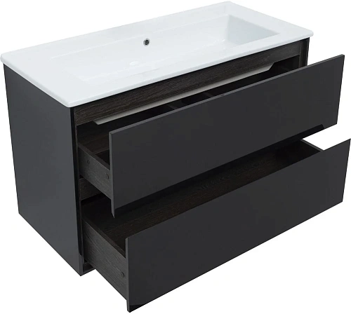 Тумба под раковину Aquanet Милан 105 черный глянец 00316690 Тумба под раковину Aquanet Милан 105 черный глянец 00316690