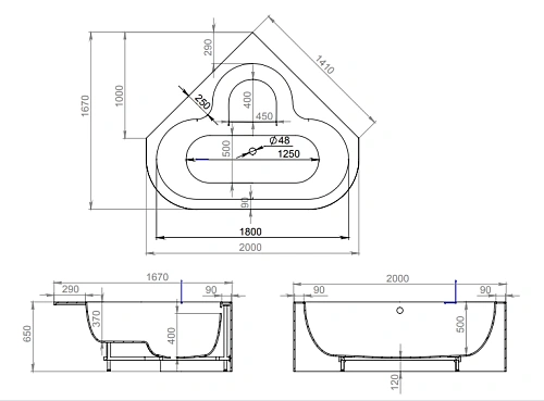 Ванна отдельностоящая Salini IGINA Solix 200 х 167 (матовая) из искусственного камня угловая 101211M Ванна отдельностоящая Salini IGINA Solix 200 х 167 (матовая) из искусственного камня угловая 101211M