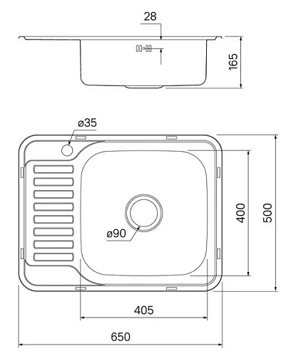 Кухонная мойка IDDIS Basic (BAS65SRi77) из нержавеющей стали Кухонная мойка IDDIS Basic (BAS65SRi77) из нержавеющей стали
