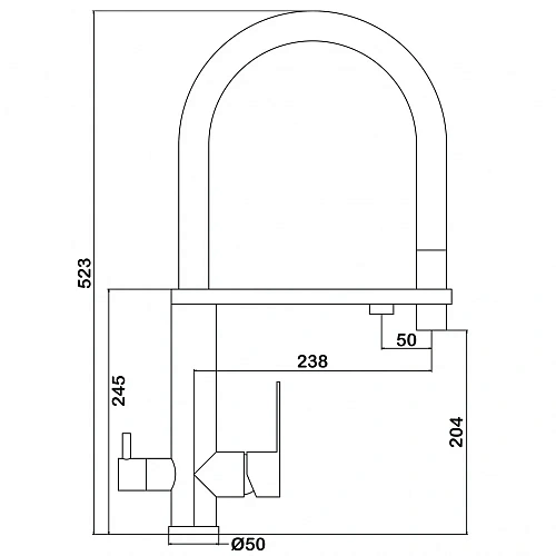 Смеситель для кухни Swedbe Selene Plus 8441 с каналом для подключения фильтра с гибким изливом Смеситель для кухни Swedbe Selene Plus 8441 с каналом для подключения фильтра с гибким изливом