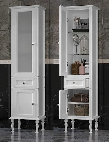 Шкаф-пенал Opadiris Кантара, белый матовый, левый 00-00004353 Шкаф-пенал Opadiris Кантара, белый матовый, левый 00-00004353