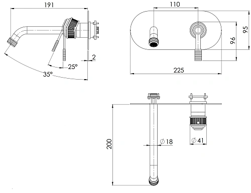 Смеситель для раковины Remer Atelier AL15LWBBG, золото брашированное Смеситель для раковины Remer Atelier AL15LWBBG, золото брашированное
