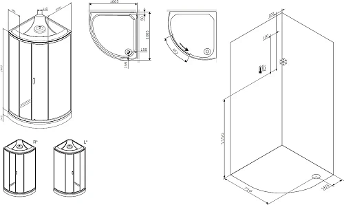 Душевая кабина STWORKI Хельсинки by Damixa Хельсинки HWHC-401-090BT 100x100, низкий поддон 562084 Душевая кабина STWORKI Хельсинки by Damixa Хельсинки HWHC-401-090BT 100x100, низкий поддон 562084
